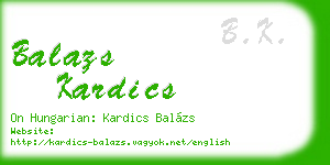 balazs kardics business card